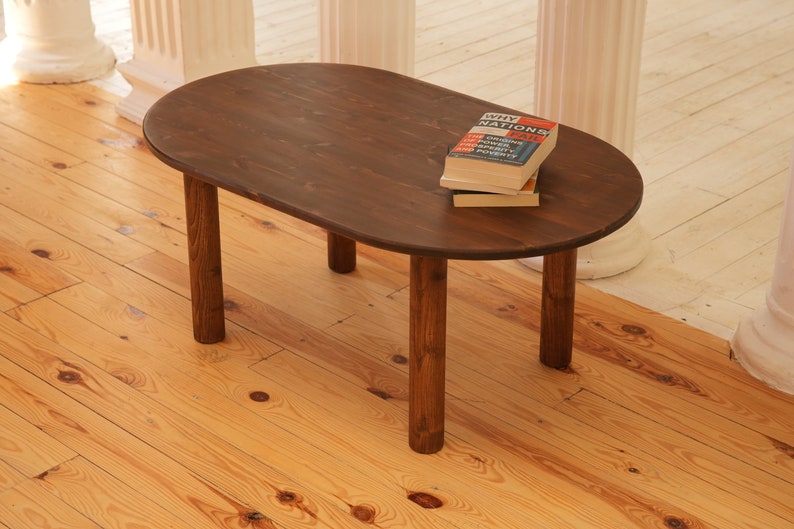 Solid Wood Walnut Low Round Coffee Tables, Unique Small Rustic Coffee Table, Mid Century Modern Farmhouse Fall Decor, Handmade Furniture