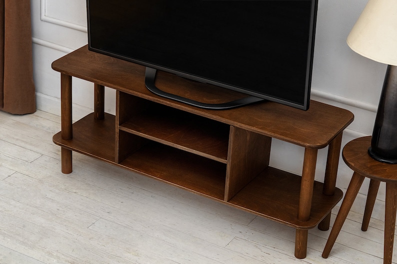 We combine Tv Stand with Storage Console with Modern Walnut Television Livingroom Furniture for Indoor. Here is Wooden Media Turnable Stand Unit Cabinet as a Home Entertainment Center!