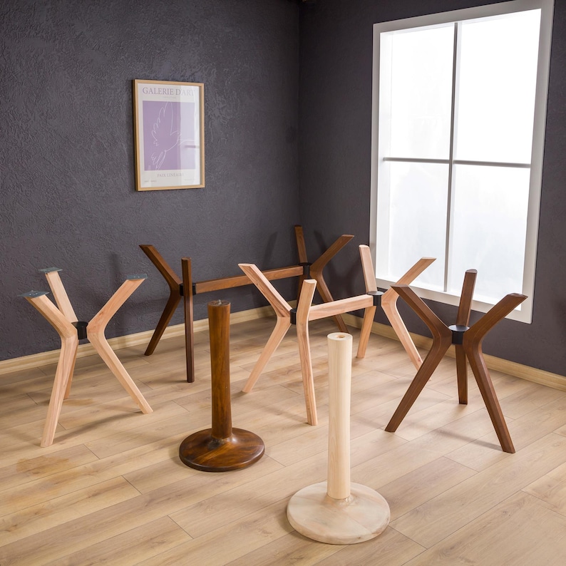 🪵 Solid Beech Wood Table Pedestal Legs – Rectangle Large Dining Table Butterfly Leg
Dining Table Spider Leg Base for Glass, Marble or Epoxy Tops

Add warmth and strength to your dining or office space with this handcrafted solid beech wood table base. Designed to support large rectangular tabletops, this butterfly spider leg combines natural elegance with sturdy functionality — perfect for wood, glass, epoxy, or marble surfaces.