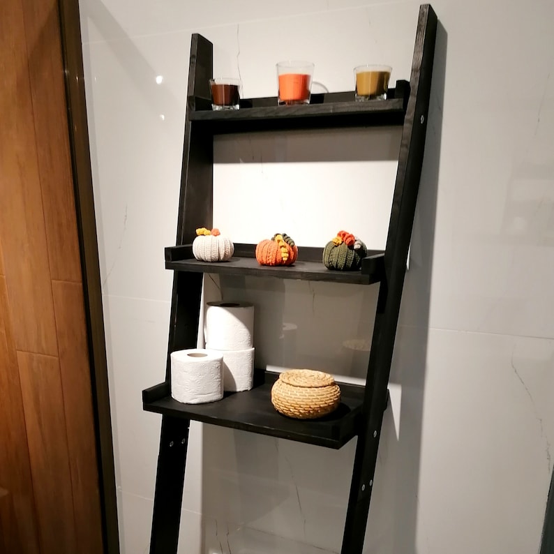 Over the Toilet Ladder Shelf Bathroom Shelf Bathroom Etsy