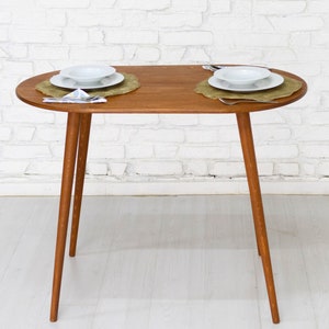 Handmade Oval Wooden Dining Table for 2 | Ideal for Small Homes ...