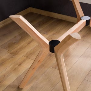 Solid Beech Wood Table Pedestal Legs, Rectangle Large Dining Table Butterfly Leg, Dining Table Spider Leg Base for Glass, Marble or Epoxy image 20