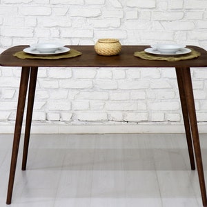 Oval Narrow Walnut Dining Room Table, Round Small Rustic Coffee Table ...