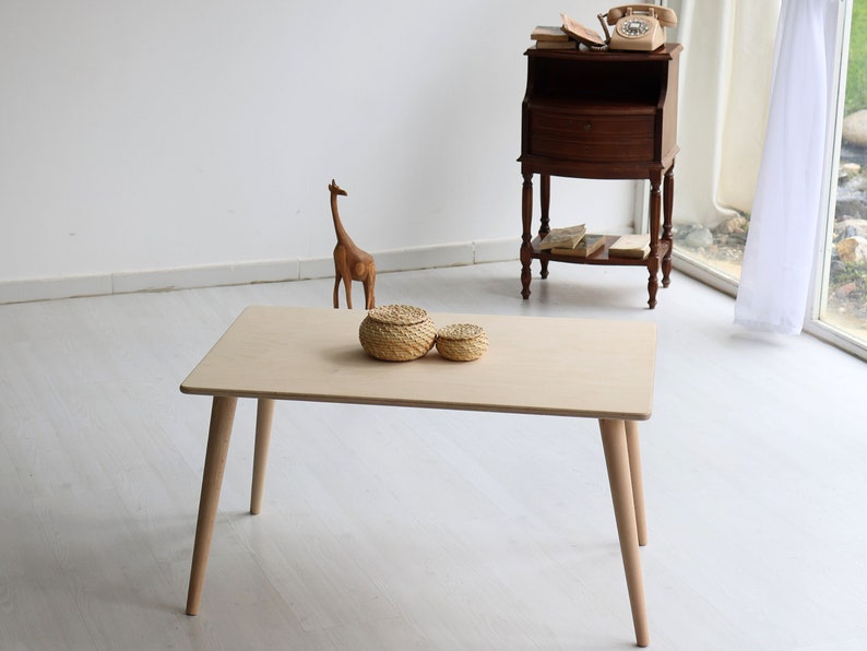 Rectangular Coffee Table, Walnut Modern Wooden Small Coffee Table, Mid Century Modern Coffee Table, Unique Coffee Table, Handmade Furniture image 6