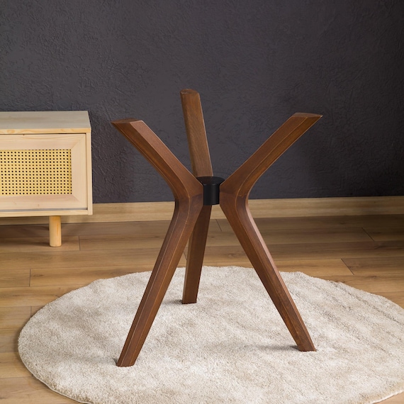 Pedestal Leg for Table, Solid Beech Wood Spider Legs for Round Glass Tables, Butterfly Leg for Dining Room Epoxy Table, Office Table Legs