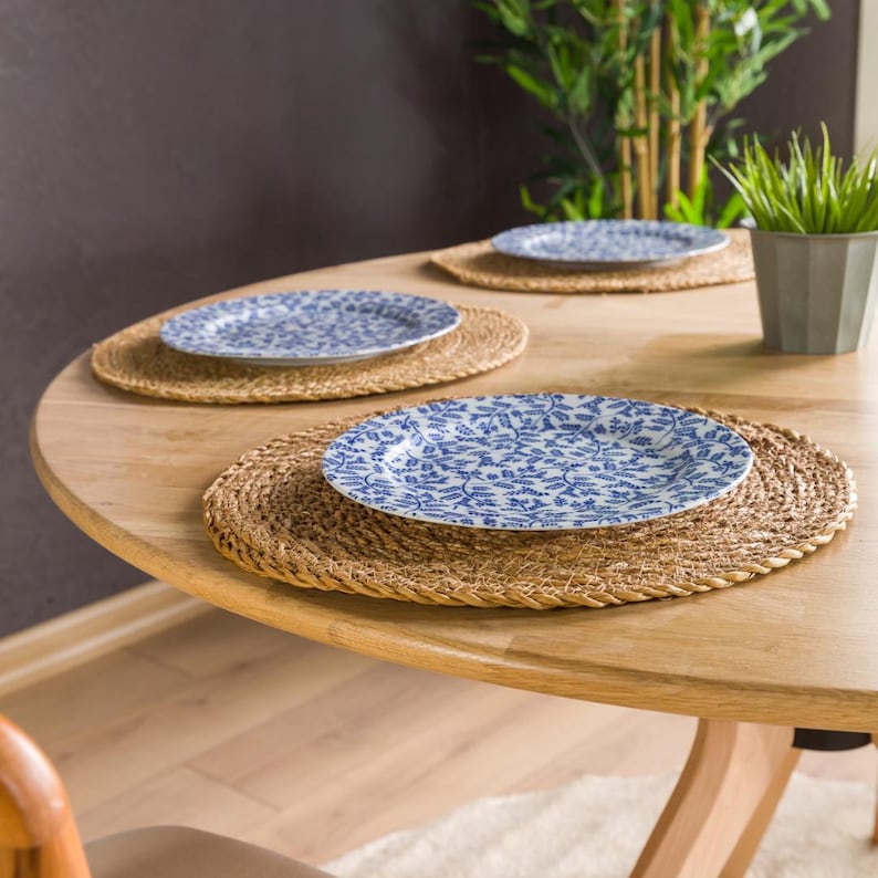 We combine round dining table 2 to 6 seat dining room dinner table and small walnut wood circular dine table kitchen furniture ready to use. Our Solid Oak Wood Dine Table as a Circular Kitchen Furniture.