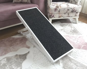 Portable Large Dog Ramp with Carpet for Bed, Adjustable Dog Pet Steps Furniture, Foldable Dog Ramp Rails Training, Wood Modern Petsupplies