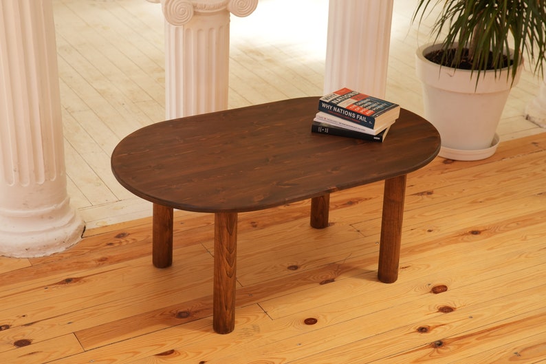 Solid Wood Walnut Low Round Coffee Tables, Unique Small Rustic Coffee Table, Mid Century Modern Farmhouse Fall Decor, Handmade Furniture