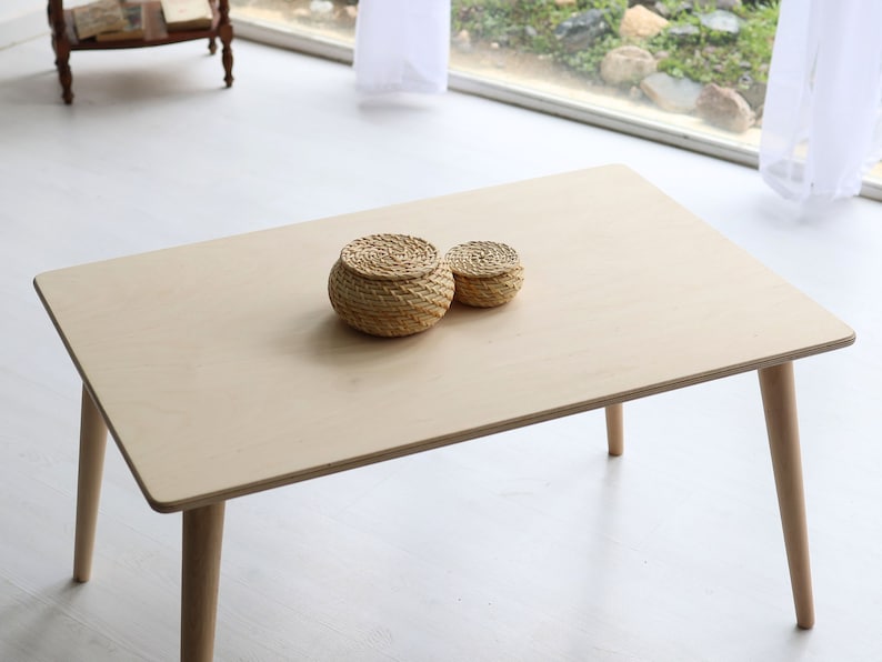 Rectangular Coffee Table, Walnut Modern Wooden Small Coffee Table, Mid Century Modern Coffee Table, Unique Coffee Table, Handmade Furniture image 8