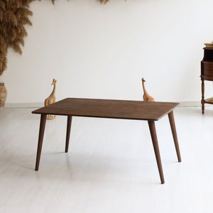 Rectangular Coffee Table, Walnut Modern Wooden Small Coffee Table, Mid Century Modern Coffee Table, Unique Coffee Table, Handmade Furniture image 2