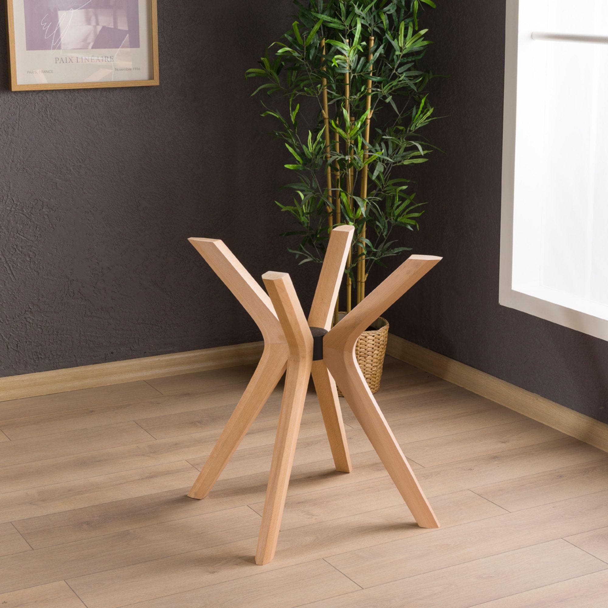Buy Solid Beech Wood Spider Legs for Dining Table, Pedestal Leg