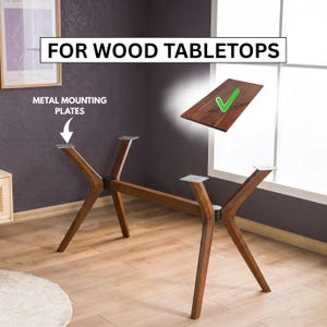 Solid Beech Wood Table Pedestal Legs, Rectangle Large Dining Tables Legs Base for Wood