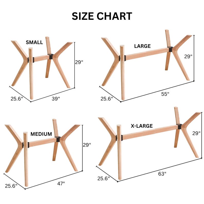 📐 Pedestal Leg Size Options
▪️ Small – 100 × 65 × 73 cm (39" L × 25.6" D × 29" H) 📸 Shown in 3rd photo – Natural finish
▪️ Medium – 120 × 65 × 73 cm (47" L × 25.6" D × 29" H)
▪️ Large – 140 × 65 × 73 cm (55" L × 25.6" D × 29" H) 📸 Shown in 1st photo – Dark walnut finish
▪️ X-Large – 160 × 65 × 73 cm (63" L × 25.6" D × 29" H)

🧩 Connector Bar Size Options Choose the central support length for your tabletop: • 50 cm (19.6") • 70 cm (27.5") • 90 cm (35.4")