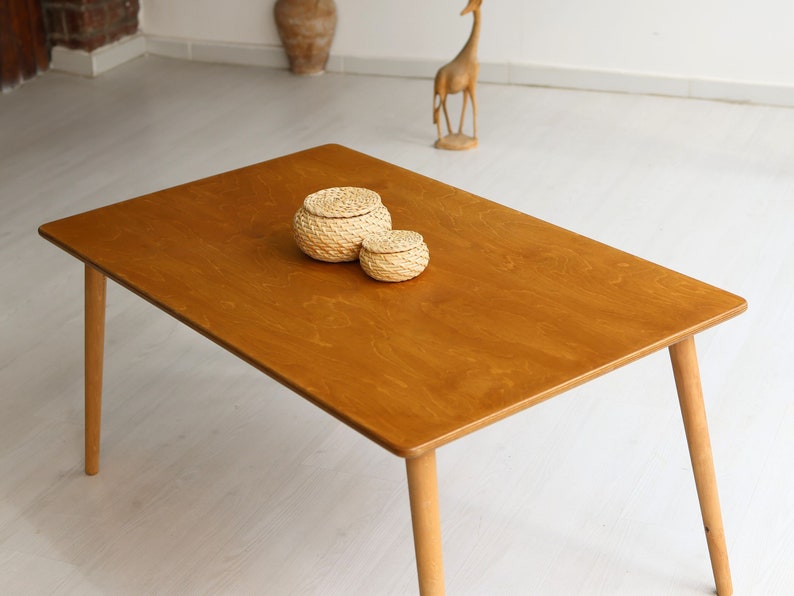 Rectangular Coffee Table, Walnut Modern Wooden Small Coffee Table, Mid Century Modern Coffee Table, Unique Coffee Table, Handmade Furniture image 9