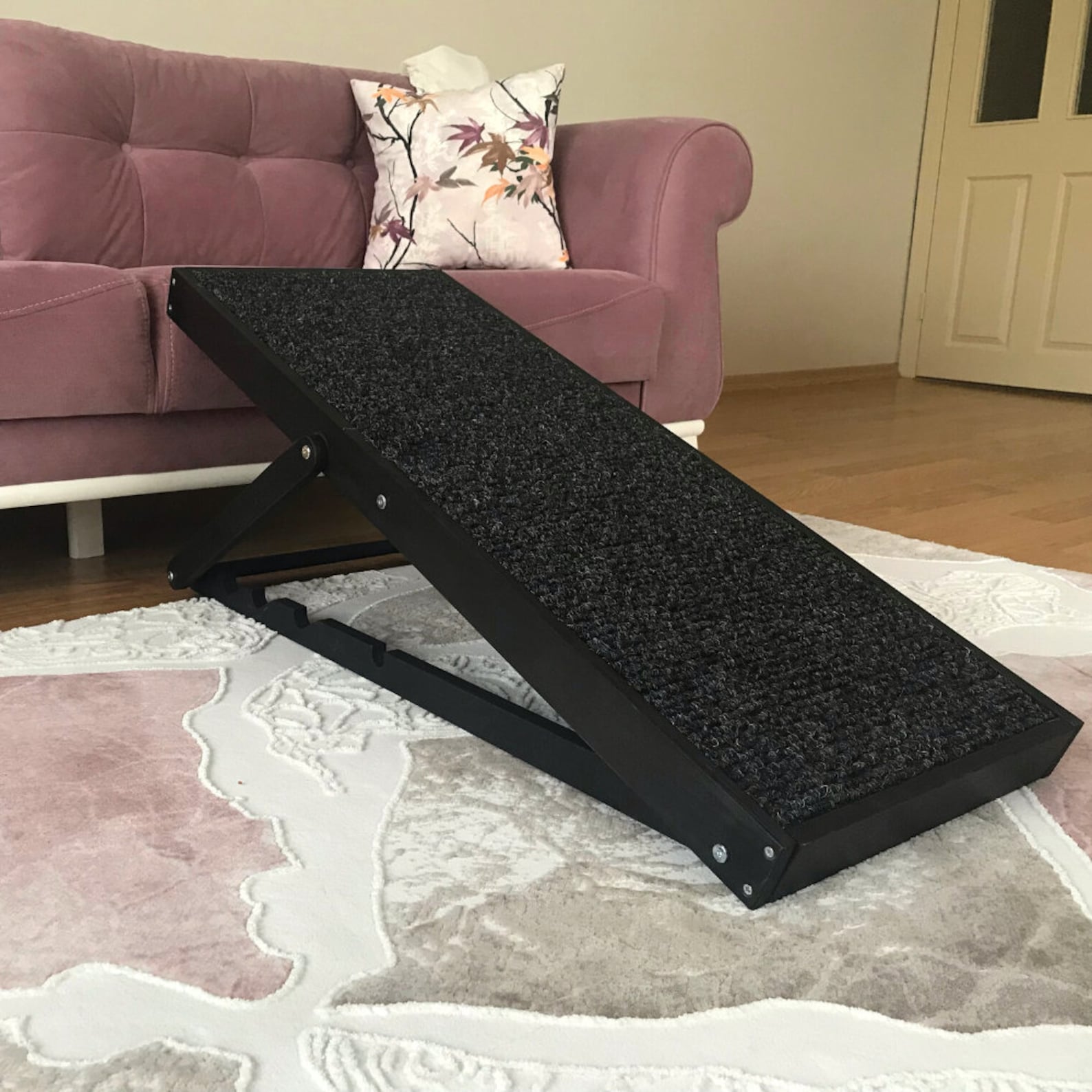 Adjustable Dog Ramp Dog Ramp With Rail Free Standing Etsy