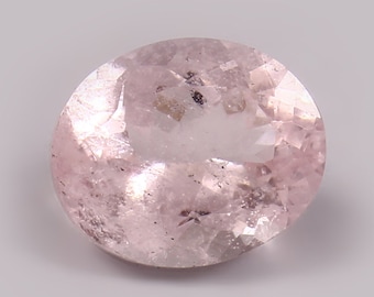 Faceted Pink Morganite Gemstone: Oval Jewelry Making Stone (11X9X6MM, 3.60 Carat)