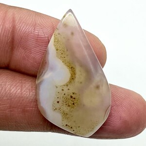 Montana Agate Cabochon: Natural Gemstone for Jewelry Making (35X20X4MM, 22 Carat)