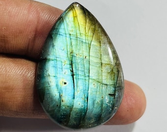 Oval Labradorite Cabochon: Natural Gemstone for Jewelry Making (50X32X8MM, 116 Carat)