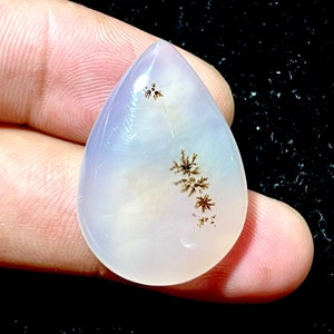 Natural Montana Agate Cabochon: Pear Shape Gemstone (30X21X6MM, 29.00 Carat)