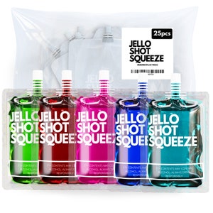 JELLO SHOT SQUEEZE Pouches (5OZ) Fillable Disposable Shot Party Pouches (50pcs)