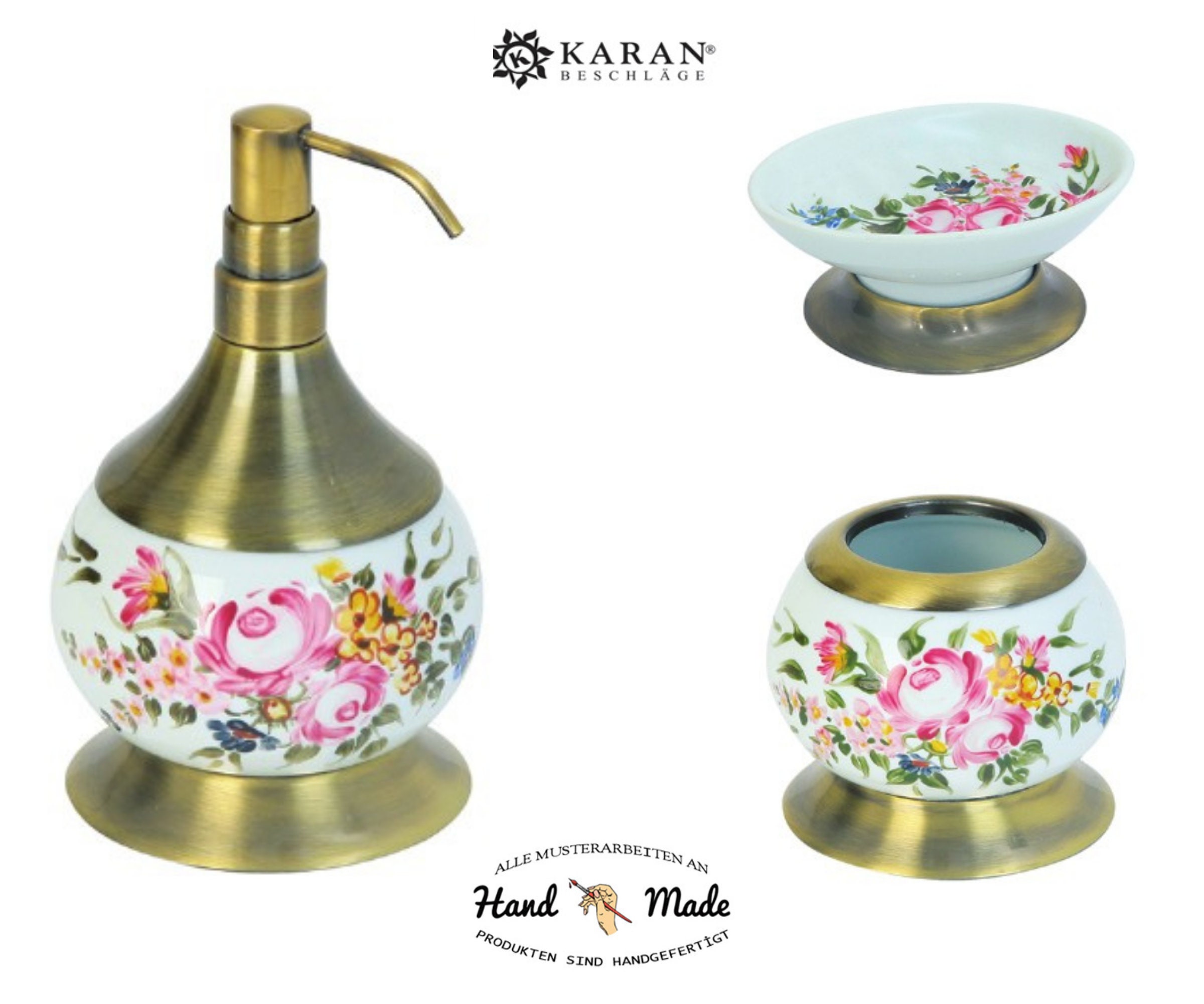 Badezimmer-Accessoires aus Messing und Porzellan | Etsy