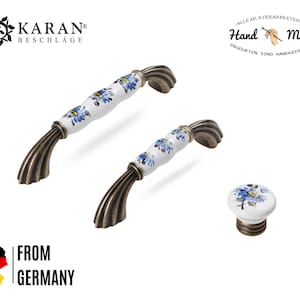 Griffe, Schubladengriffe, Möbelgriffe, Möbelknöpfe, Knöpfe, handbemalt, Küchengriffe, Porzellan, Möbelknöpfe, 160 mm, 128 mm