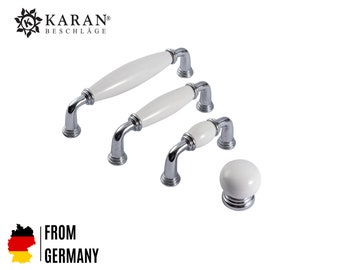 Möbelgriff, Schrankgriff, Schubladengriff, Möbelknopf, Knauf, 64mm 96mm 128mm, Porzellan