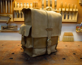 Leather backpack 35 liters