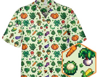 Pixel Farm Hawaiihemd: Retro Videospiel Gemüse