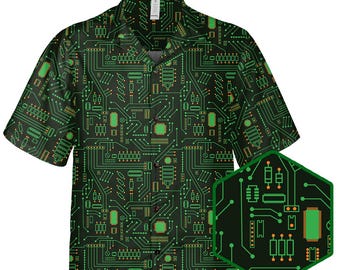 Computer Circuit Board Hawaiian Shirt, Coder Gift, Progammer IT Nerd Shirt