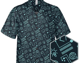 Camisa hawaiana de código binario: regalo para programadores y programadores