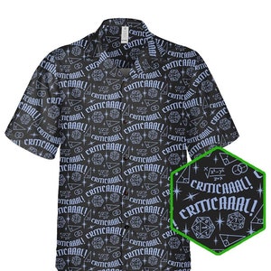 Critical Hit Hawaiian Shirt: Dungeons and Dragons Dice Button-Up