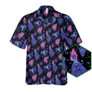 Halloween horror monster shirt, halloween button up, halloween magic hand, Skulls hawaiian shirt, halloween shirt