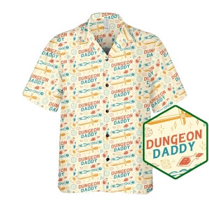 Dungeon Daddy shirt, DnD Hawaiian Shirt, DnD Dad Shirt, Dice shirt, Dungeons and dragons, DM gift, DnD Button Up, DnD Father day gift