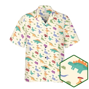 Dinosaur Hawaiian Shirt: Colorful Dino T-Rex Button Up