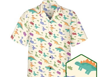Dinosaur Hawaiian Shirt: Colorful Dino T-Rex Button Up
