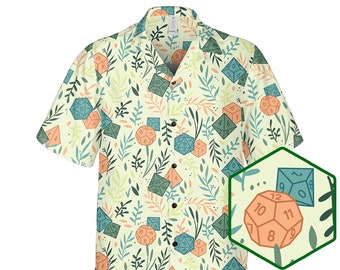 Camisa hawaiana DnD, camisa DnD, dados 20, camisa de dados, camisa de mazmorras y dragones, regalo de mazmorras y dragones, regalo DM, maestro de mazmorras