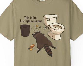 Betrunkener Waschbär Shirt, Trash Panda Humor Geschenk, Kater Waschbär Virginia Badezimmer T-Shirt