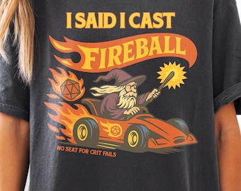Trollkarlsrollen Eldbollsparodi Komfortfärger T-shirt: Rolig DnD Dungeon Master-gåva