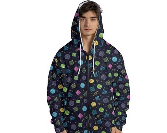 DnD Dice retro fleece hoodie, dungeons and dragons hoodie, dnd hoodie dnd shirt dungeon and dragon shirt dungeon master hoodie [SUPER WARM]
