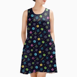 Retro DnD Dice Dress: Dungeons and Dragons Skirt