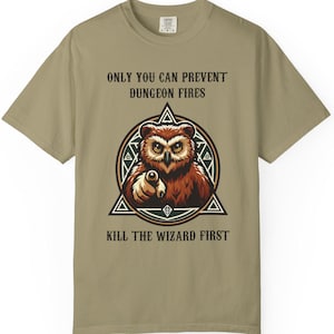 Owlbear Dungeon Fires Comfort Colors  T-shirt, D&D Comfort Colors Tee, Fantasy RPG Shirt, Dungeons and Dragons Gift, DnD Geeky Clothing
