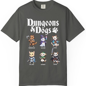 Dungeons and Dogs Comfort Colors Tee: DnD Gamer Shirt