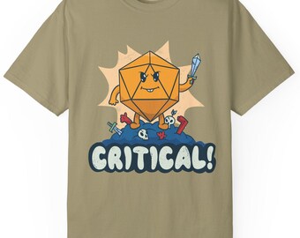 Comfort Colors DnD Shirt: Crit Hit Dice 20 Tee