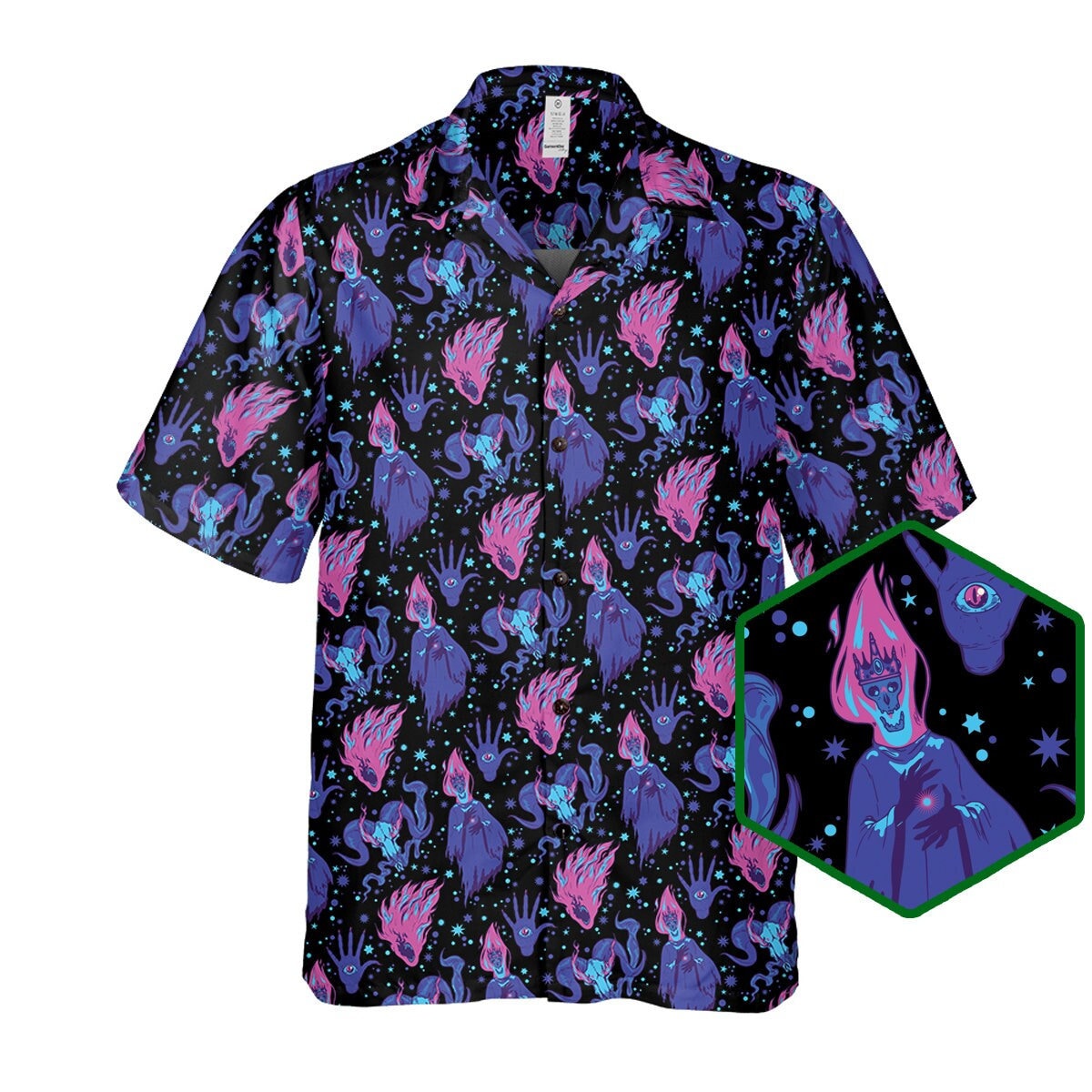 Halloween Horror Hawaiian Shirt: Magic Hands & Skulls