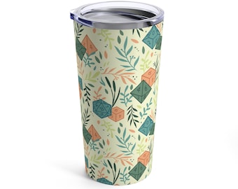 DnD Dice Plants Tumbler: 20oz Stainless Steel Dungeons and Dragons Mug