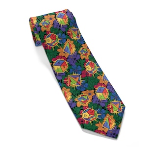 DnD Pride Necktie, Dungeons and Dragons Ties, Geeky LGBT Colors Tie, Dungeon Master Gift, DnD Gift, Dice Ties