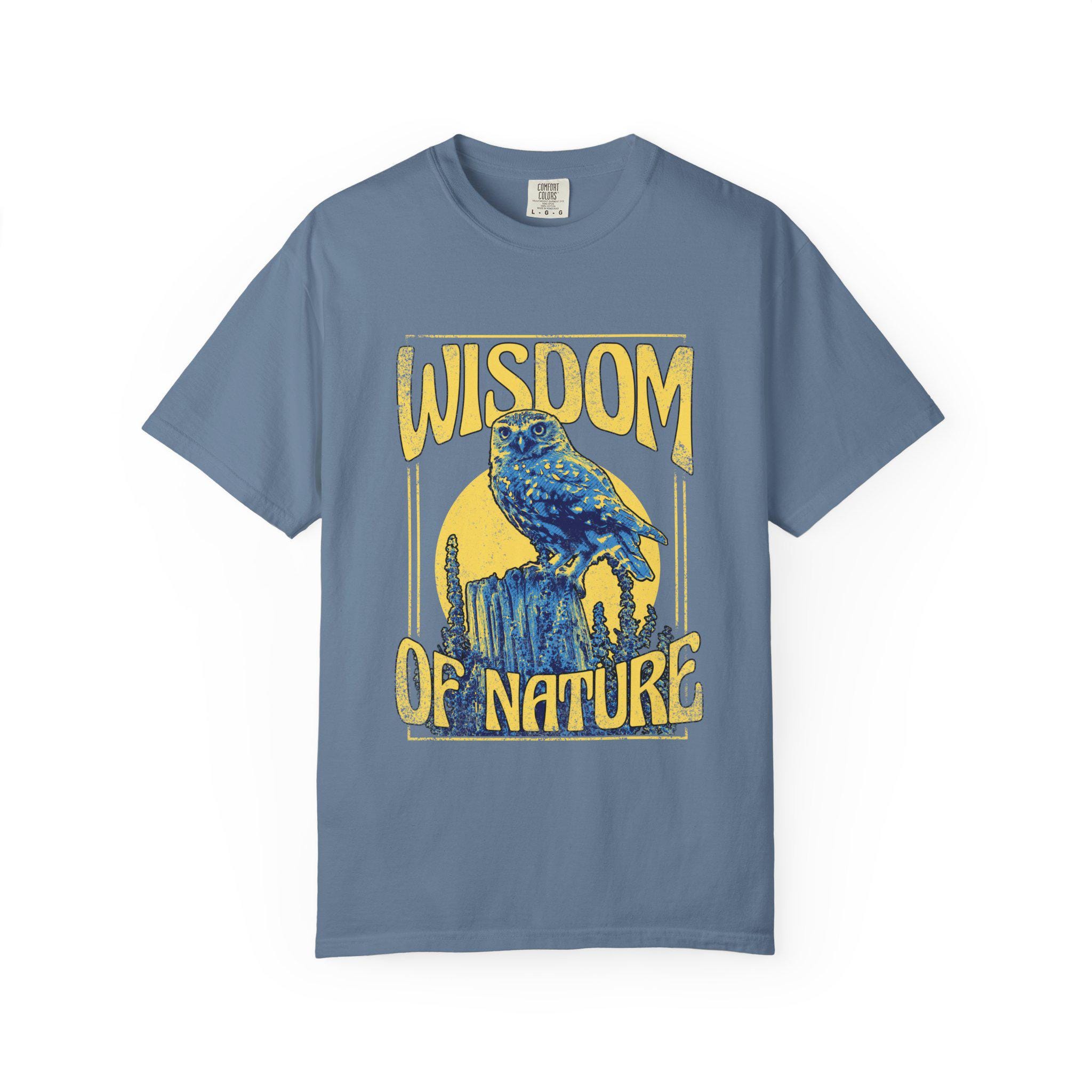 Wisdom Owl Comfort Colors T-Shirt: Geeky Bird, Vintage Look
