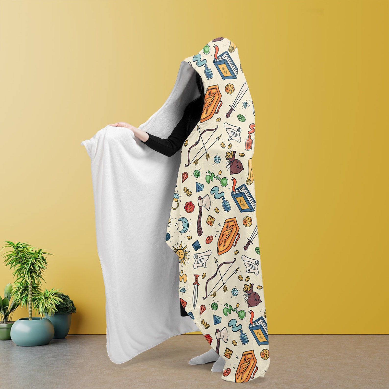 Dnd Items Blanket Dnd Blanket Dnd Hooded Blanket Dnd Gifts Etsy