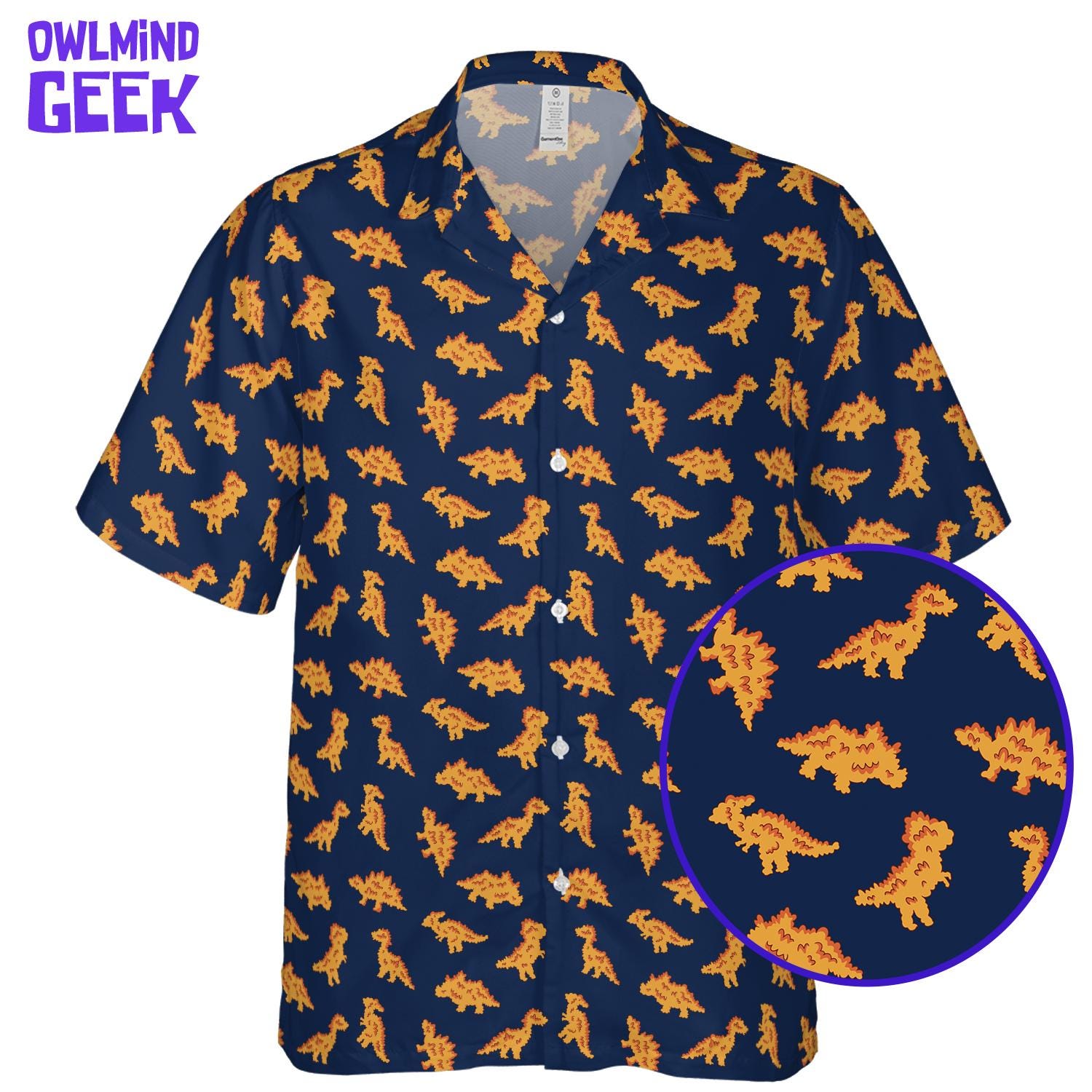 Dinosaur Hawaiian Shirt: Funny Dino Chicken Nuggets Pattern - Etsy